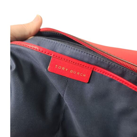 Tory Burch Parker Leather Tote Bag Red Fair Condition Handle Trim Wear 37169 - Picture 7 of 7